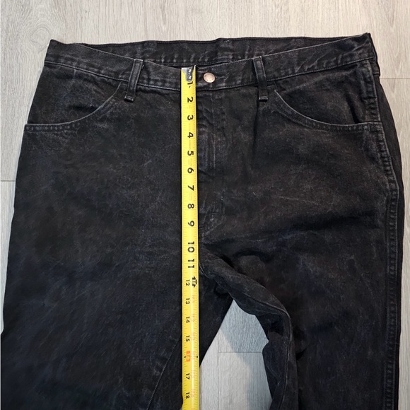 Rustler Men’s Regular Fit Straight Black Jeans Sz 38x30 - Picture 7 of 9